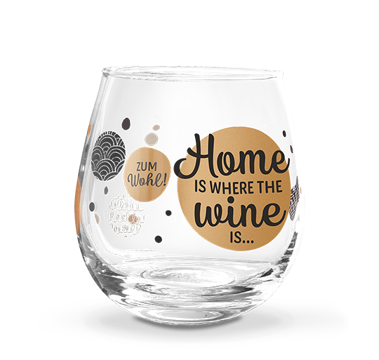 Formano Glas mit Spruch - Home is where the wine is . . .