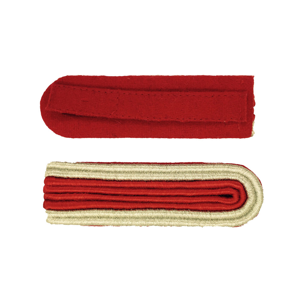 Schulterstücke rot mit silber, Unterlage rot