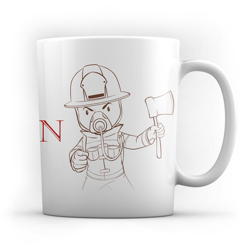 Tasse "Born to be fireman"