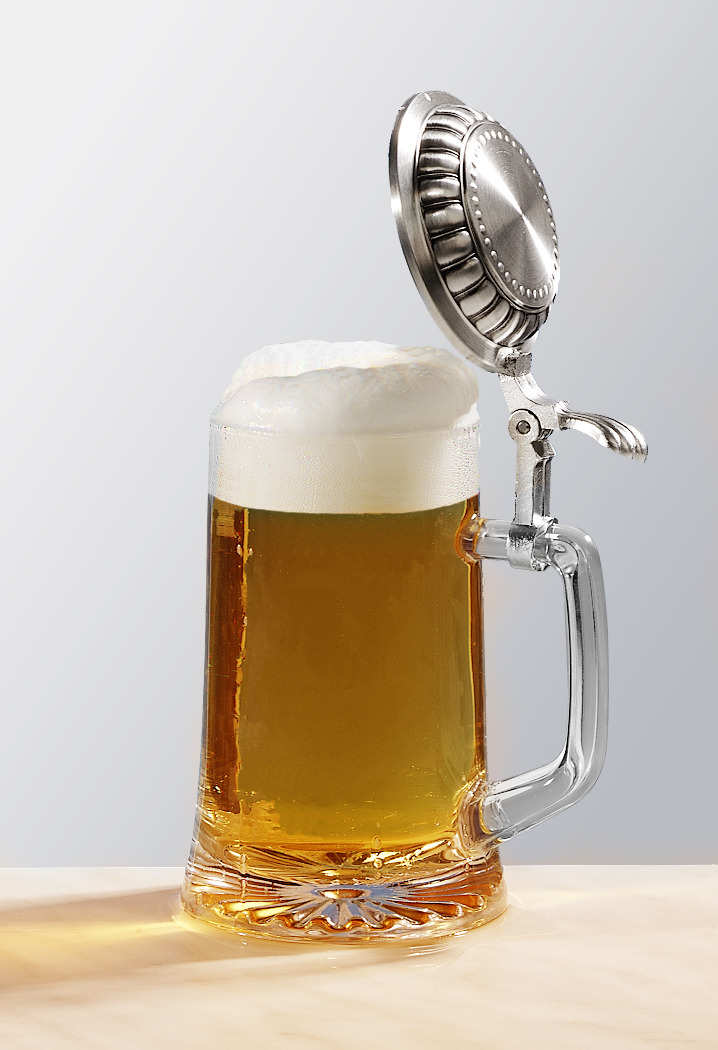 Glasbierseidel neutral 0,5L mit Zinndeckel