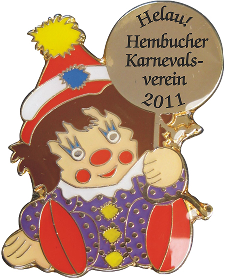 Karnevalsabzeichen Gold "Karnevalspuppe"