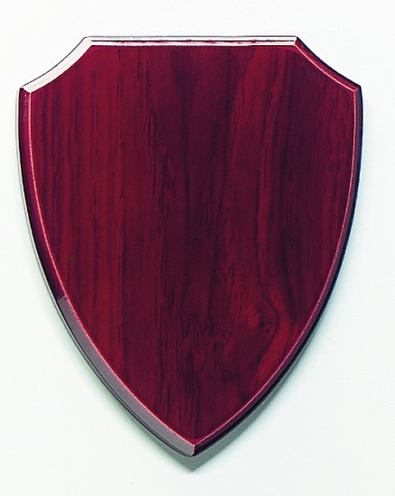 Holztafel in Wappenform Mahagoni-Look
