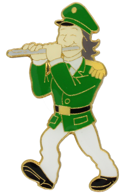 Abzeichen Flötenspielerin grün-weiß