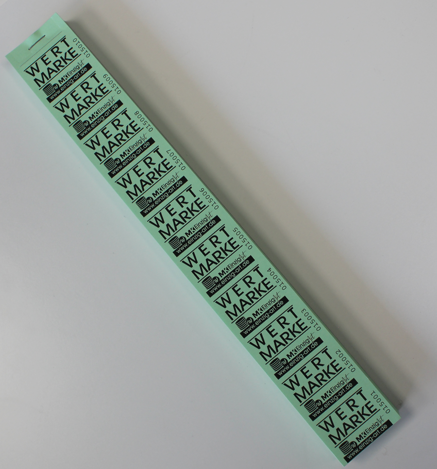 Wertmarken - 1.000 Stück zu 100 Streifen grün