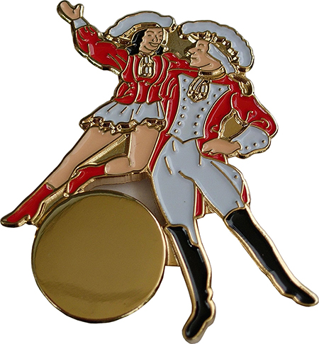 Karnevalsabzeichen Gold "Prinzenpaar"