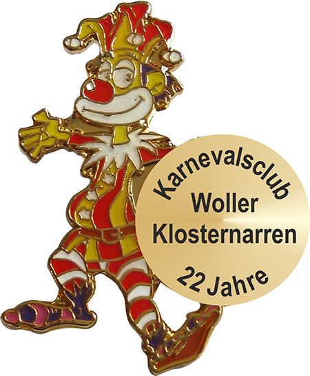 Karnevalsabzeichen Gold "Verträumter Harlekin"